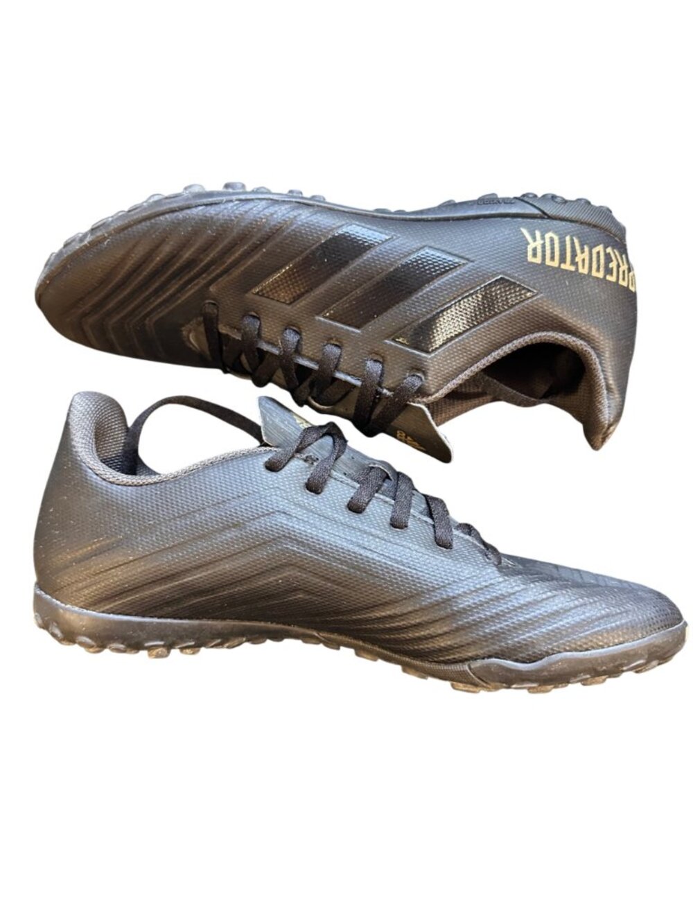 Adidas Predator Tango 19.4 Turf Soccer Shoes Triple Black Womens 7 Lightly Worn - Picture 2 of 9